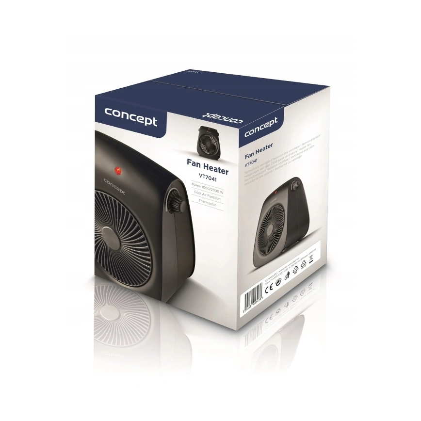 Concept vt7041 - Heizlüfter 1000/2000 W/230 V, schwarz