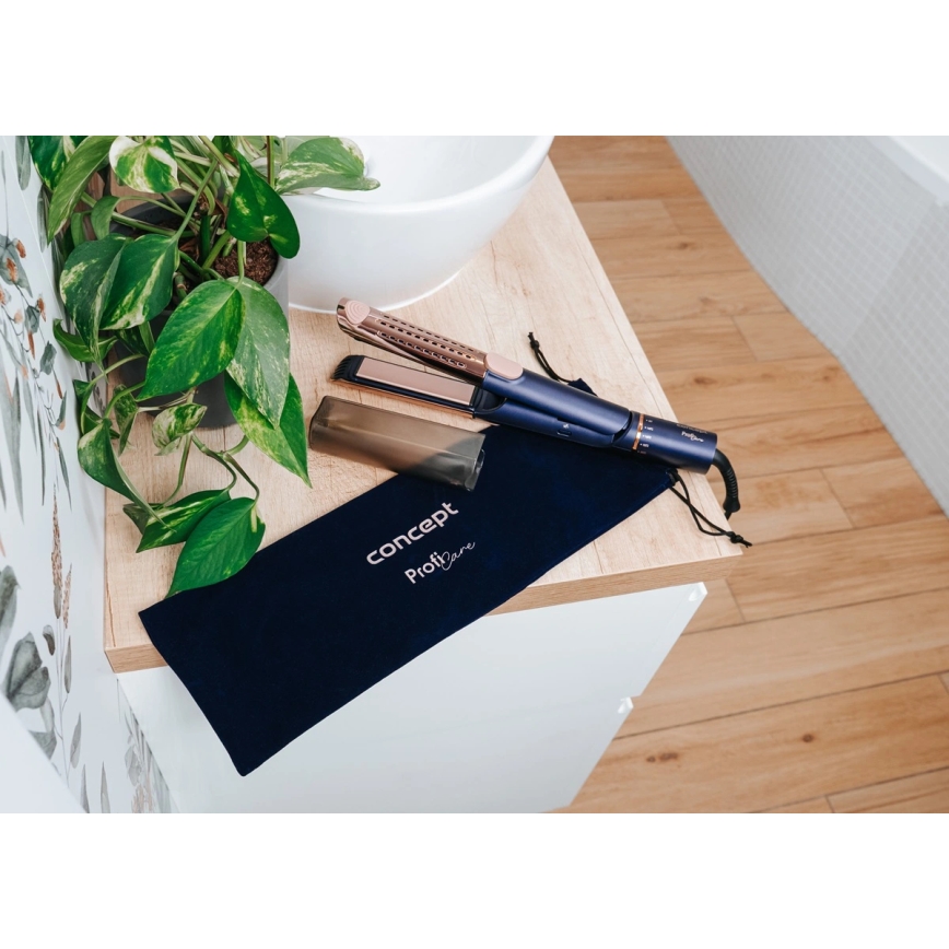 Concept VZ8100 - Glätteisen PROFI CARE 60W/230V blau/gold