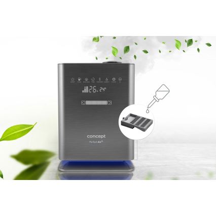 Concept ZV2021-  Luftbefeuchter mit Aroma-Diffusor PERFECT AIR SMART 4,6 l 110W/230V Wi-Fi anthrazit + Fernbedienung