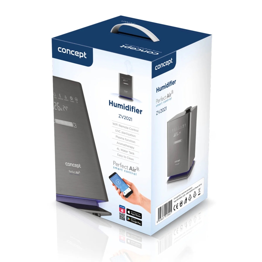 Concept ZV2021-  Luftbefeuchter mit Aroma-Diffusor PERFECT AIR SMART 4,6 l 110W/230V Wi-Fi anthrazit + Fernbedienung