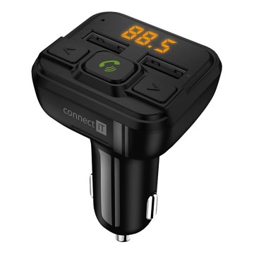 CONNECT IT CCC-8600-BK - FM-Sender fürs Auto mit Freisprechfunktion, schwarz