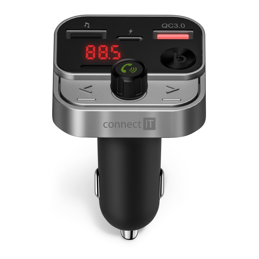 CONNECT IT CCC-8900-AN - FM-Sender fürs Auto mit Freisprechfunktion schwarz/silber
