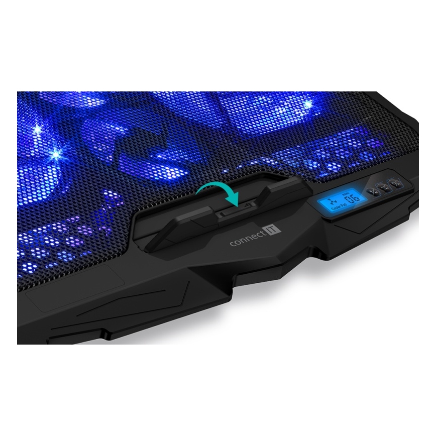 CONNECT IT CCP-2200-BK - Kühlpad für Laptop 4x Ventilator 2xUSB schwarz//blau