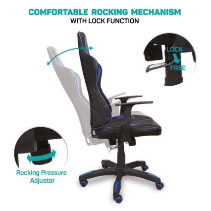 CONNECT IT CGC-0700-BL - Gaming-Stuhl LeMans Pro schwarz/blau