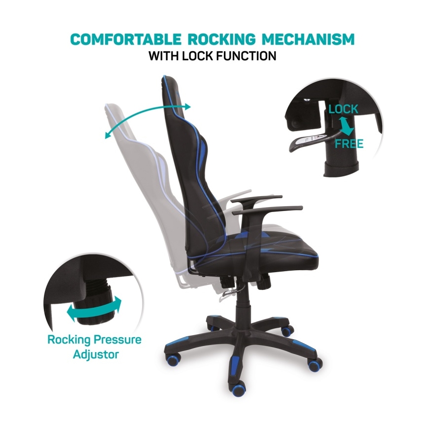 CONNECT IT CGC-0700-BL - Gaming-Stuhl LeMans Pro schwarz/blau