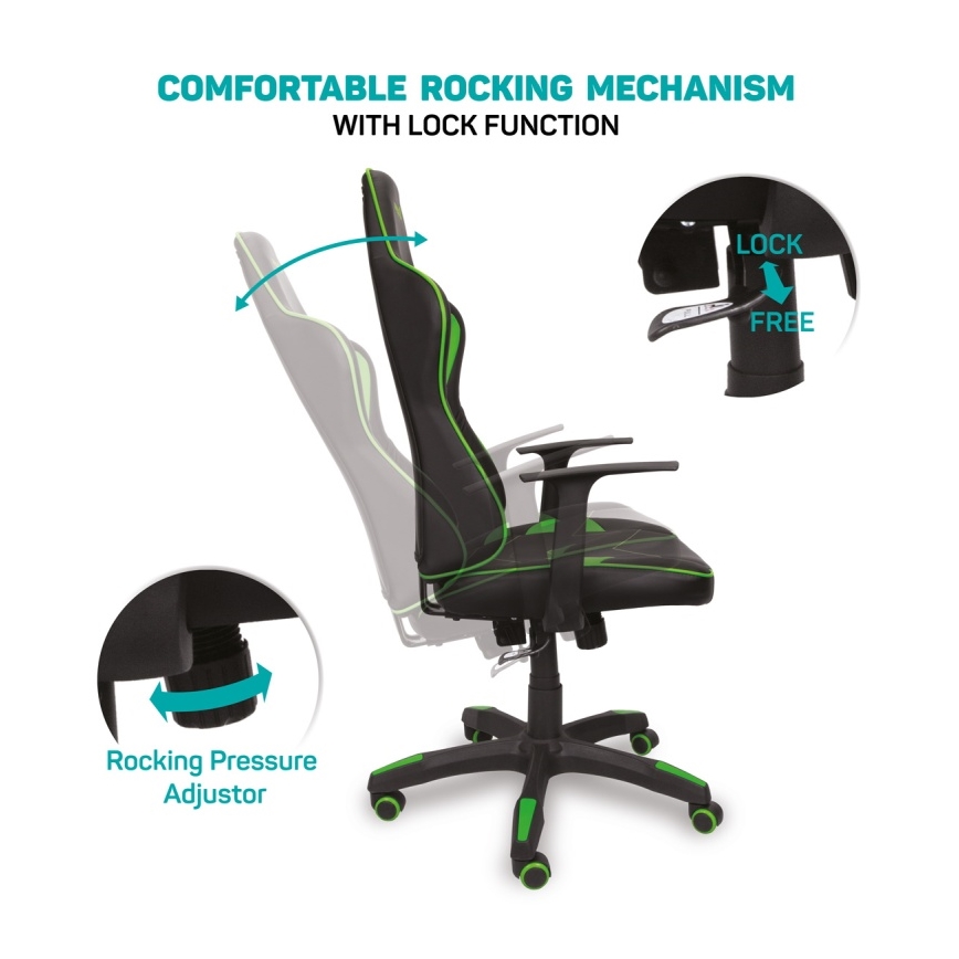 CONNECT IT CGC-0700-GR - Gaming-Stuhl LeMans Pro schwarz/grün