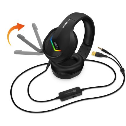 CONNECT IT CHP-3595-BK - LED RGB Kabelgebundene Gaming-Kopfhörer mit Mikrofon schwarz
