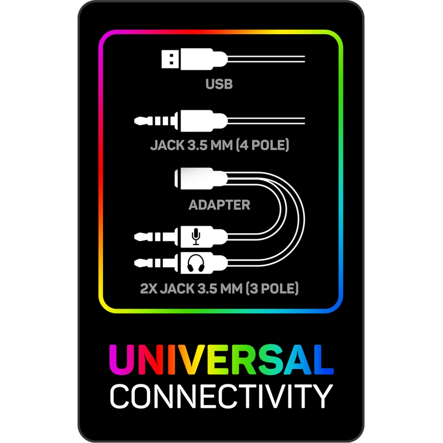 CONNECT IT CHP-3595-BK - LED RGB Kabelgebundene Gaming-Kopfhörer mit Mikrofon schwarz