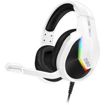 CONNECT IT CHP-3595-WH - LED RGB Kabelgebundene Gaming-Kopfhörer mit Mikrofon weiß/schwarz