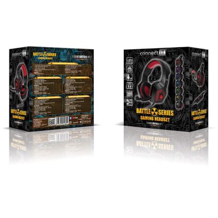 CONNECT IT CHP-5500-RD - LED Kabelgebundene Gaming-Kopfhörer mit Mikrofon schwarz/rot