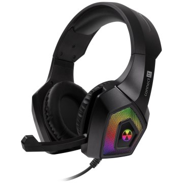 CONNECT IT CHP-5600-BK - LED RGB Kabelgebundene Gaming-Kopfhörer mit Mikrofon schwarz