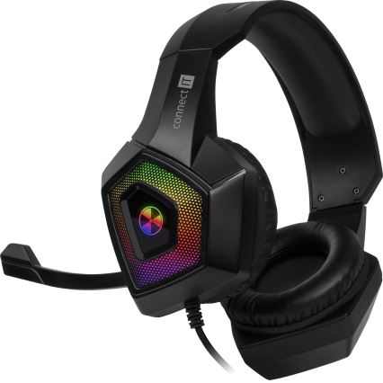 CONNECT IT CHP-5600-BK - LED RGB Kabelgebundene Gaming-Kopfhörer mit Mikrofon schwarz