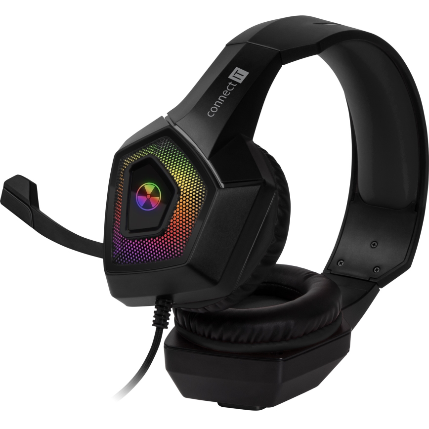 CONNECT IT CHP-5600-BK - LED RGB Kabelgebundene Gaming-Kopfhörer mit Mikrofon schwarz