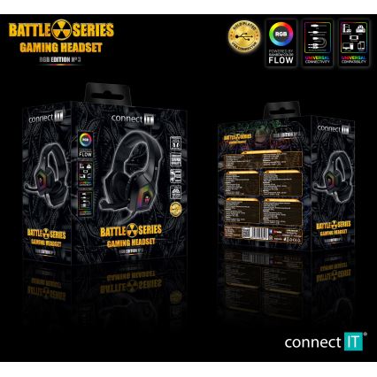CONNECT IT CHP-5600-BK - LED RGB Kabelgebundene Gaming-Kopfhörer mit Mikrofon schwarz