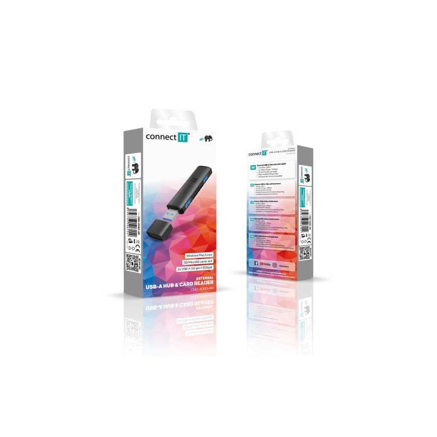 CONNECT IT CHU-4060-AN - USB-A-Hub mit Speicherkartenleser 4in1