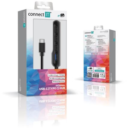 CONNECT IT CHU-5000-BK - USB-C-Hub 4in1