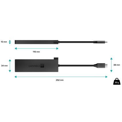 CONNECT IT CHU-8010-AN - USB-C-Hub 5in1