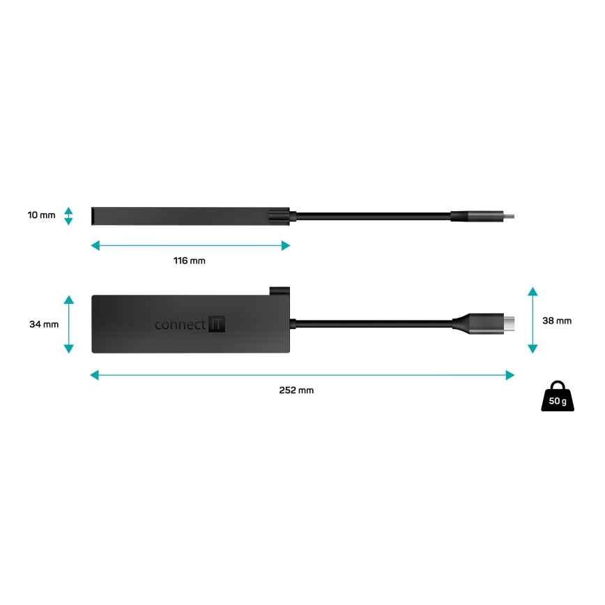 CONNECT IT CHU-8010-AN - USB-C-Hub 5in1