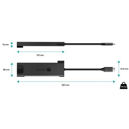 CONNECT IT CHU-8020-AN - USB-C-Hub 5in1