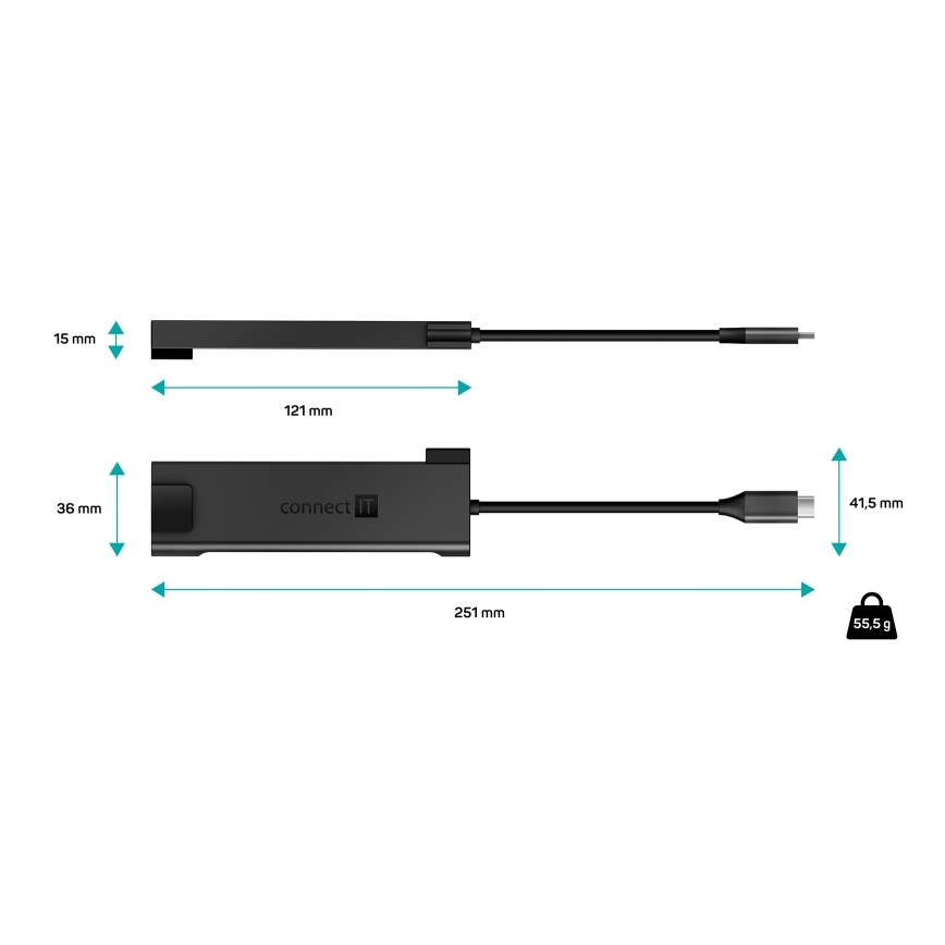 CONNECT IT CHU-8020-AN - USB-C-Hub 5in1
