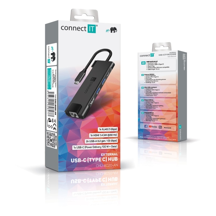 CONNECT IT CHU-8020-AN - USB-C-Hub 5in1