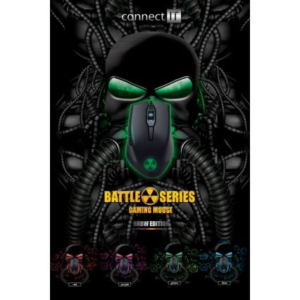 CONNECT IT CI-1128 - LED Kabelgebundene Gaming-Maus 1000/1200/1600/3200 DPI schwarz