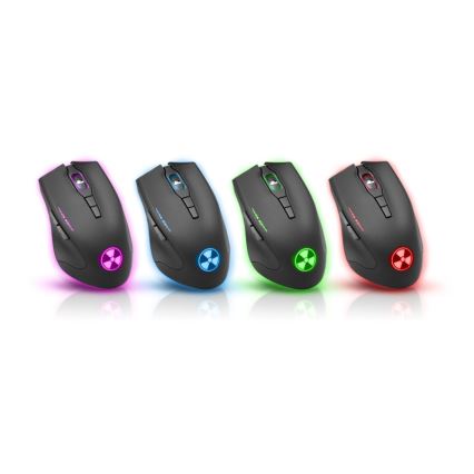 CONNECT IT CI-1128 - LED Kabelgebundene Gaming-Maus 1000/1200/1600/3200 DPI schwarz