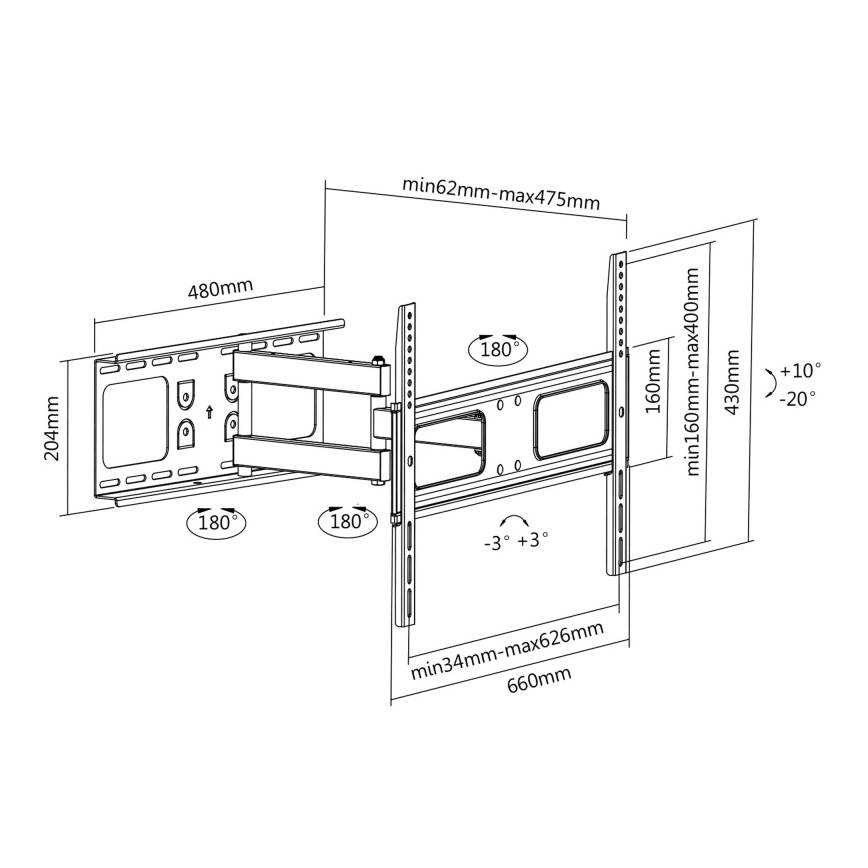 CONNECT IT CI-787 - Wandhalterung für TV-Gerät 37-70” weiß