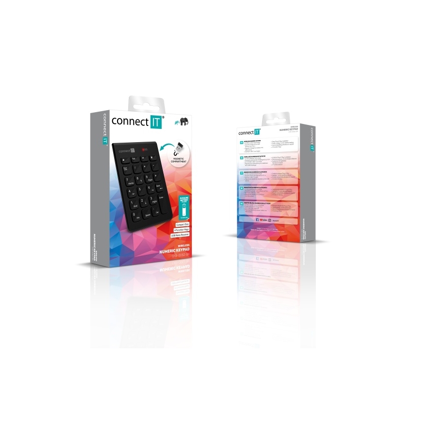 CONNECT IT CKB-0062-BK - Kabellose numerische Tastatur 1xAAA schwarz