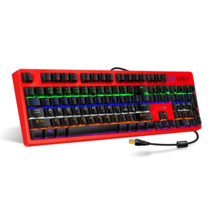 CONNECT IT CKB-3591-CS - LED RGB Kabelgebundene Gaming-Tastatur mit CZ/SK-Lokalisierung schwarz + rot Rahmen