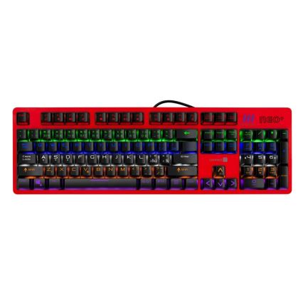 CONNECT IT CKB-3591-CS - LED RGB Kabelgebundene Gaming-Tastatur mit CZ/SK-Lokalisierung schwarz + rot Rahmen