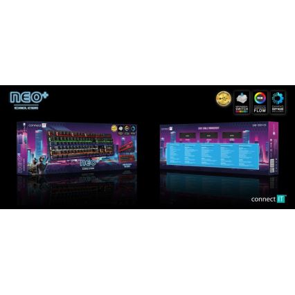 CONNECT IT CKB-3591-CS - LED RGB Kabelgebundene Gaming-Tastatur mit CZ/SK-Lokalisierung schwarz + rot Rahmen