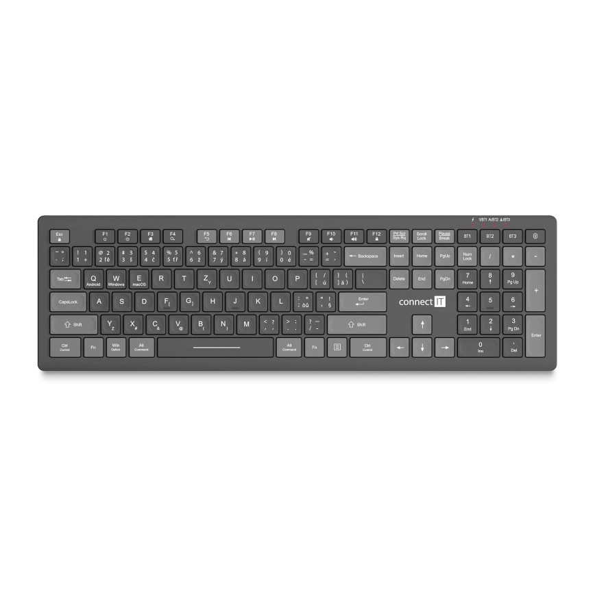 CONNECT IT CKB-5060-CS - Leise Tastatur mit niedrigem Profil mit CZ/SK-Lokalisierung 350 mAh
