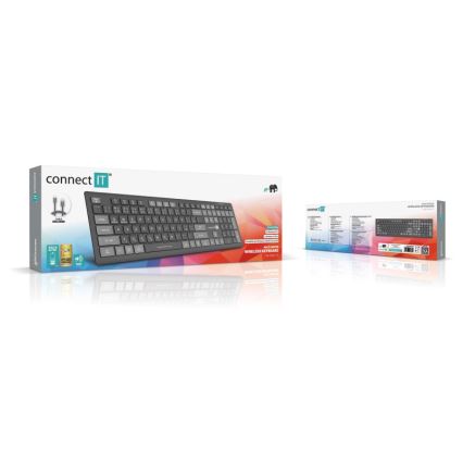 CONNECT IT CKB-5060-CS - Leise Tastatur mit niedrigem Profil mit CZ/SK-Lokalisierung 350 mAh
