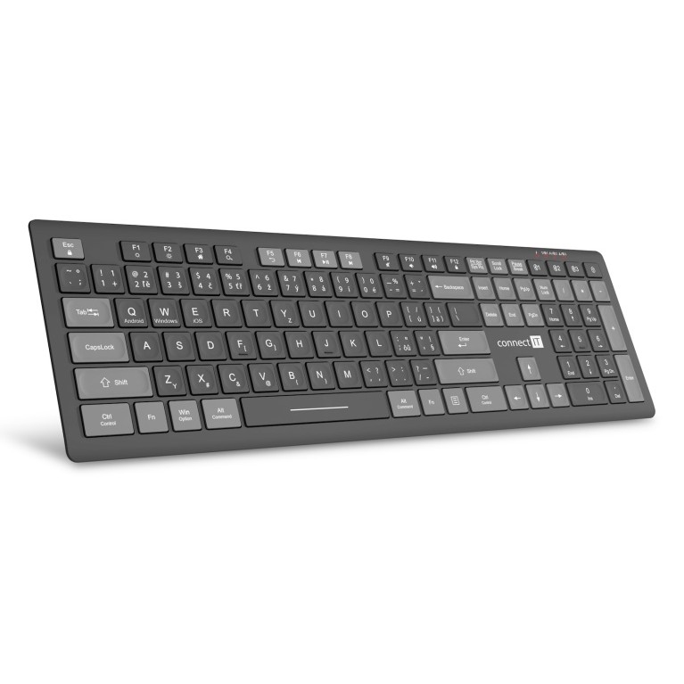 CONNECT IT CKB-5060-CS - Leise Tastatur mit niedrigem Profil mit CZ/SK-Lokalisierung 350 mAh