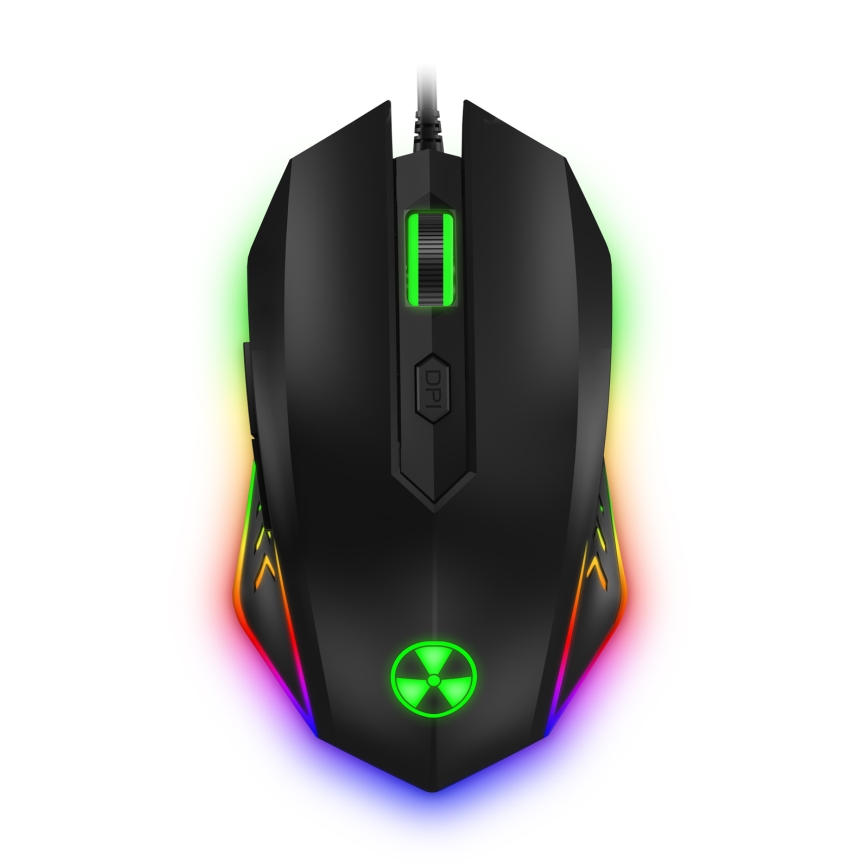 CONNECT IT CKM-3200-CS - LED RGB kabelgebundene Gaming-Tastatur und Gaming-Maus 1200/1800/2400/3600 DPI mit CZ/SK-Belegung schwarz
