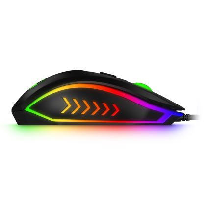 CONNECT IT CKM-3200-CS - LED RGB kabelgebundene Gaming-Tastatur und Gaming-Maus 1200/1800/2400/3600 DPI mit CZ/SK-Belegung schwarz