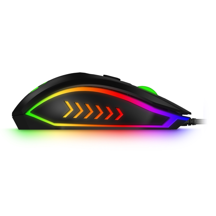 CONNECT IT CKM-3200-CS - LED RGB kabelgebundene Gaming-Tastatur und Gaming-Maus 1200/1800/2400/3600 DPI mit CZ/SK-Belegung schwarz