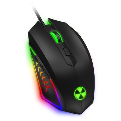 CONNECT IT CKM-3200-CS - LED RGB kabelgebundene Gaming-Tastatur und Gaming-Maus 1200/1800/2400/3600 DPI mit CZ/SK-Belegung schwarz