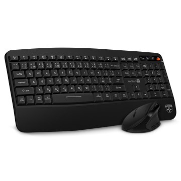 CONNECT IT CKM-6010-CS - Ergonomische kabellose Tastatur und Maus mit CZ/SK-Lokalisierung 1xAA + 2xAAA schwarz