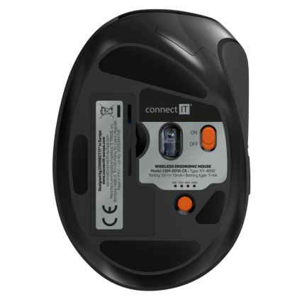 CONNECT IT CKM-6010-CS - Ergonomische kabellose Tastatur und Maus mit CZ/SK-Lokalisierung 1xAA + 2xAAA schwarz