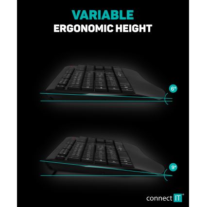 CONNECT IT CKM-7803-CS - Kabellose Tastatur und Maus 1200 DPI mit CZ/SK-Lokalisierung 1xAAA + 1xAA schwarz