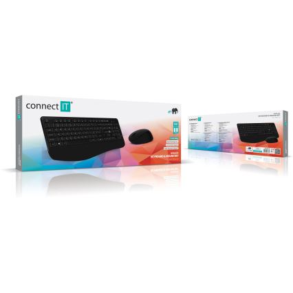 CONNECT IT CKM-7803-CS - Kabellose Tastatur und Maus 1200 DPI mit CZ/SK-Lokalisierung 1xAAA + 1xAA schwarz