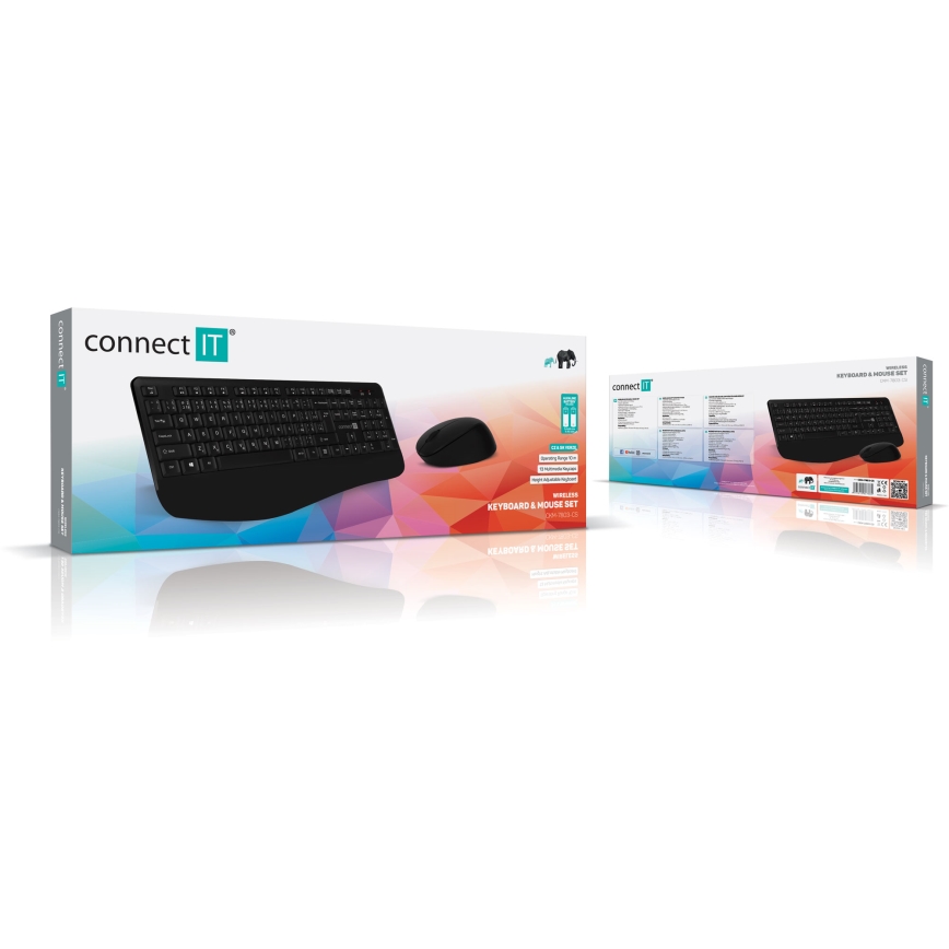 CONNECT IT CKM-7803-CS - Kabellose Tastatur und Maus 1200 DPI mit CZ/SK-Lokalisierung 1xAAA + 1xAA schwarz