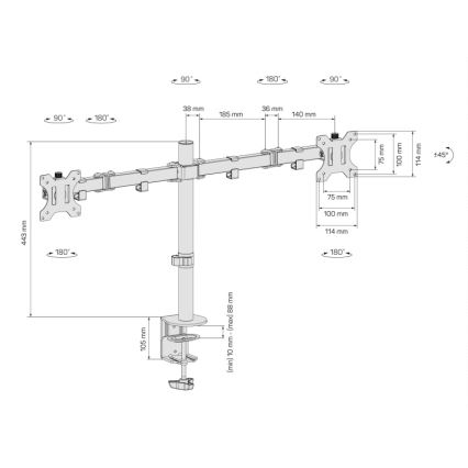 CONNECT IT CMF-3203-BK - Universalhalterung für 2 Monitore 13-32” schwarz
