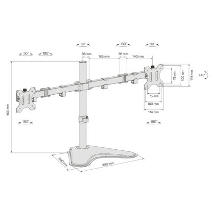 CONNECT IT CMF-3204-BK - Universalhalterung für 2 Monitore 13-32” schwarz