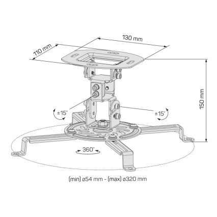 CONNECT IT CMF-6020-BK - Halterung für Deckenprojektor schwarz