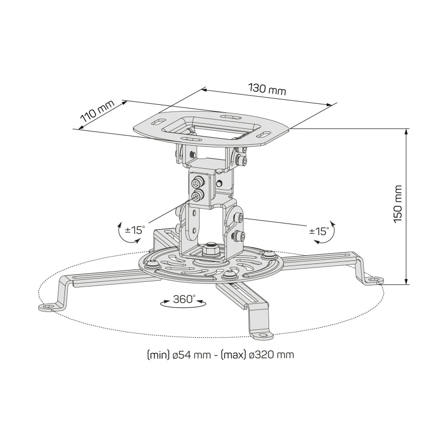 CONNECT IT CMF-6020-BK - Halterung für Deckenprojektor schwarz
