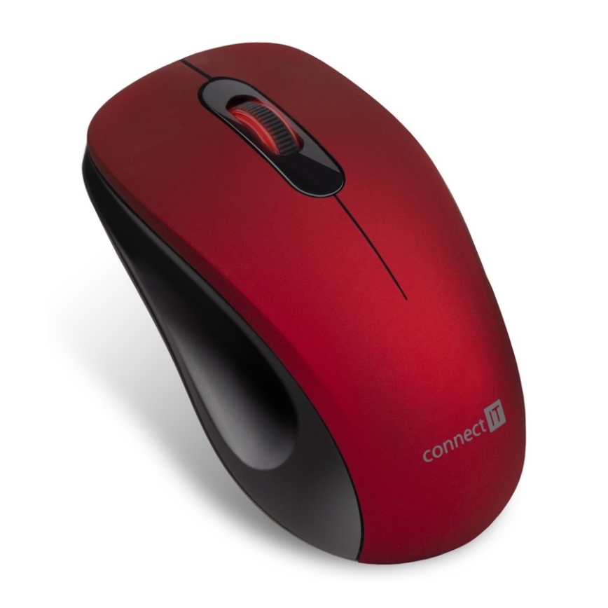 CONNECT IT CMO-2230-RD - Kabellose Silent-Maus MUTE 1200 DPI 1xAA schwarz/rot