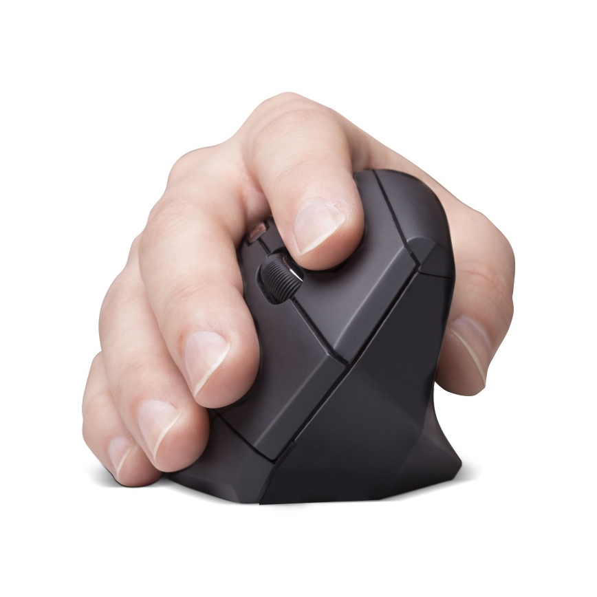 CONNECT IT CMO-2510-BK - Ergonomische kabellose Maus Verti Wireless 800/1200/1600 DPI 2xAAA schwarz